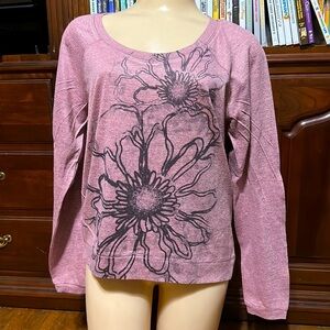 Weavers Women’s Long Sleeve Tee, Floral, Sz Lg